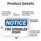 Signmission Fire Sprinkler Riser OSHA Notice Sign, Plastic, 18in W x 12in L, 2PK OS-2PACK-NS-P-1218-L-12683 - alternate 5
